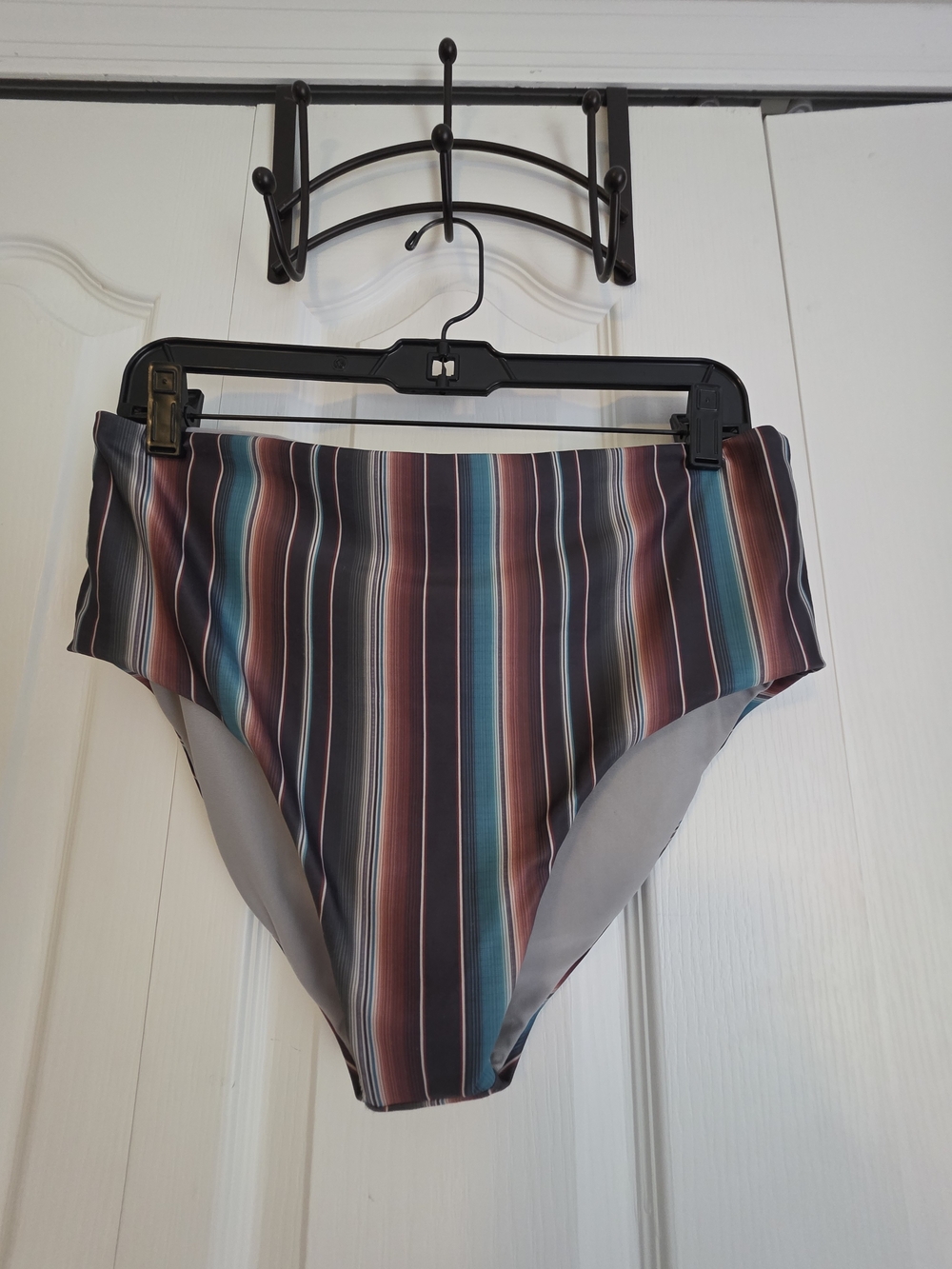 High-Waist Striped Bikini Bottom - Multicolor